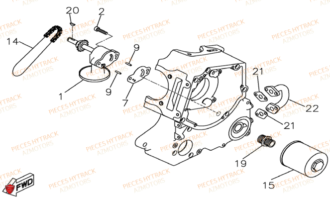 Pompe A Huile HYTRACK Pièces Quad HY550 4x4