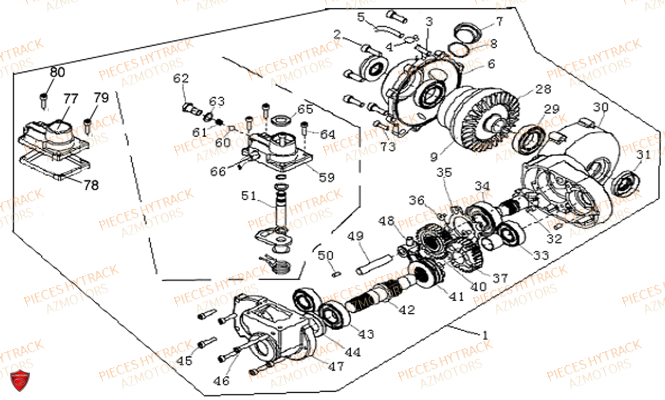 Pont Avant HYTRACK Pièces Quad HY550 4x4