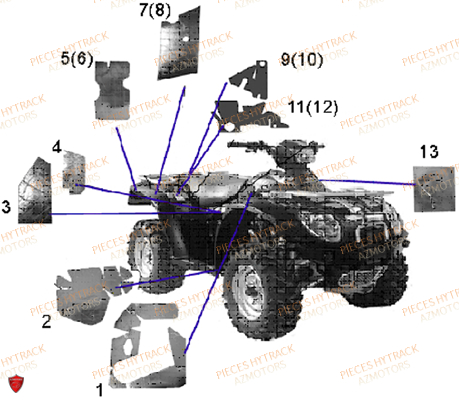 Protections Thermiques AZMOTORS Pièces Quad HY550 4x4