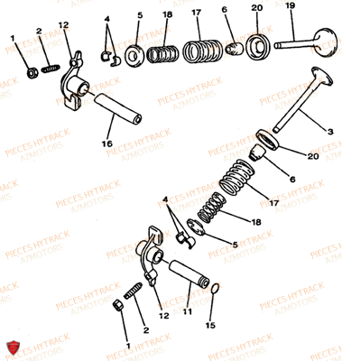 Soupapes HYTRACK Pièces Quad HY550 4x4