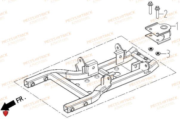 Support D Attelage Accessoire AZMOTORS Pièces Quad HY550 4x4