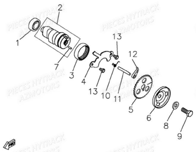 ARBRES A CAMES pour HY550EFI