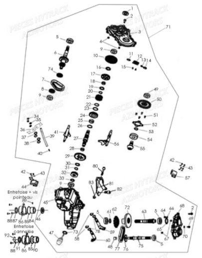 BOITE_DE_VITESSES HYTRACK Pièces Quad HY550 4x4 EFI