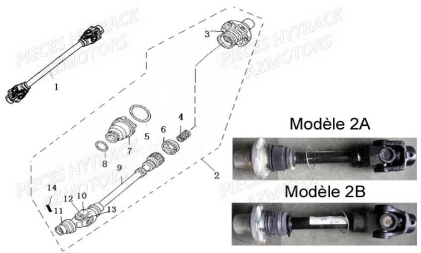 Cardan HYTRACK Pièces Quad HY550 EFI