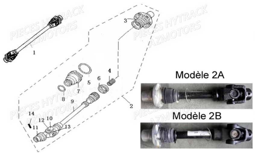 CARDAN HYTRACK Pièces Quad HY550 4x4 EFI