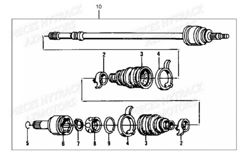 Cardan Avant HYTRACK Pièces Quad HY550 EFI