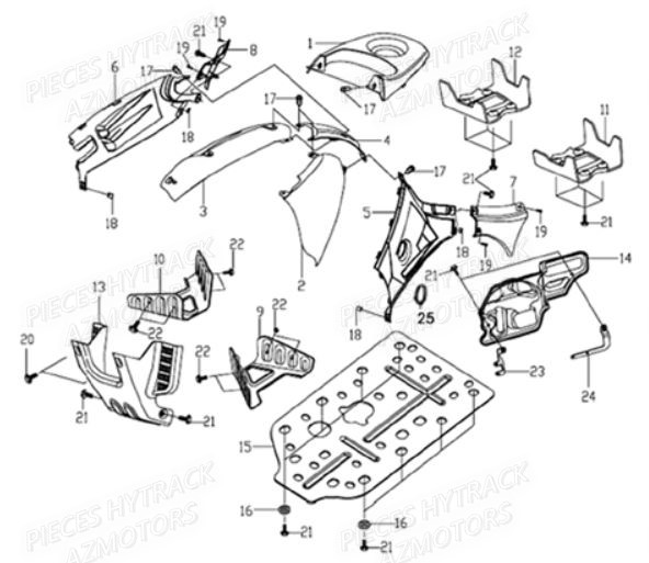 Carrosserie HYTRACK Pièces Quad HY550 EFI