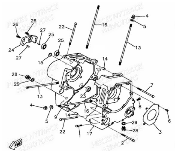 CARTER_MOTEUR HYTRACK Pièces Quad HY550 4x4 EFI