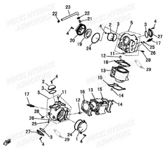 CYLINDRES HYTRACK Pièces Quad HY550 4x4 EFI