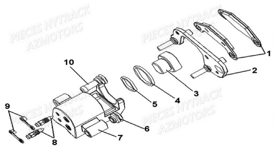 Etrier Arriere Droit HYTRACK Pièces Quad HY550 EFI