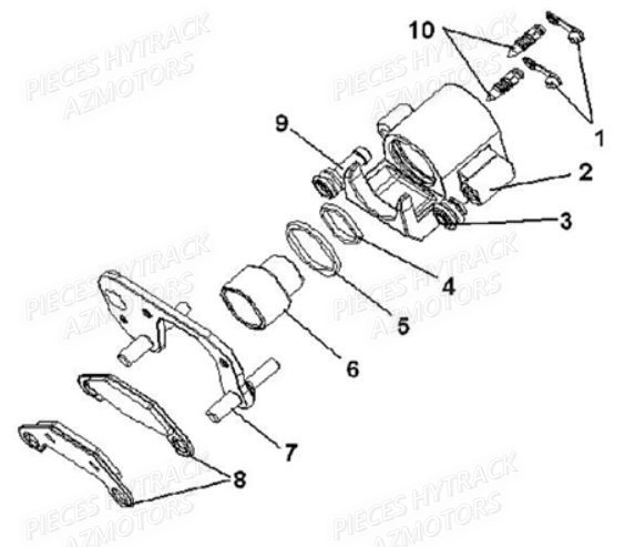Etrier Arriere Gauche HYTRACK Pièces Quad HY550 EFI