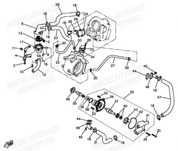 POMPE_A_EAU HYTRACK Pièces Quad HY550 4x4 EFI