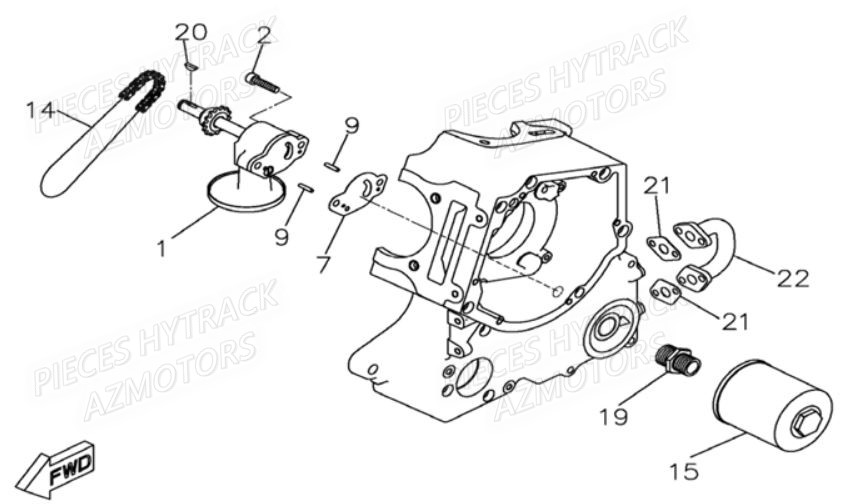 Pompe A Huile HYTRACK Pièces Quad HY550 EFI
