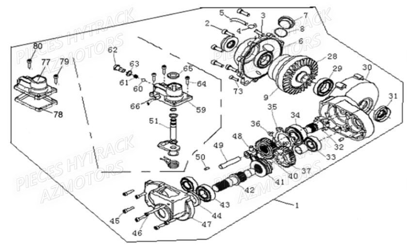 PONT_AVANT HYTRACK Pièces Quad HY550 4x4 EFI