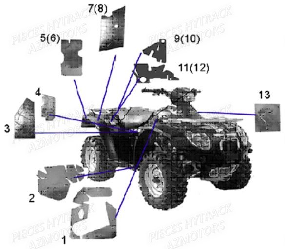 Protections Thermiques HYTRACK Pièces Quad HY550 EFI
