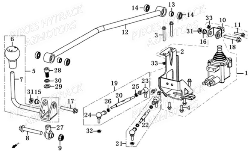 TRINGLERIE DE VITESSES pour HY550EFI