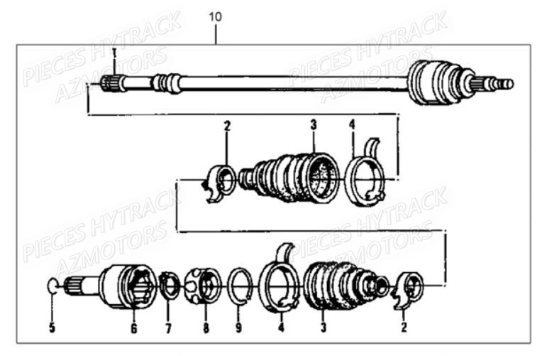 Cardan Arriere HYTRACK Pièces Quad HY560 4x4