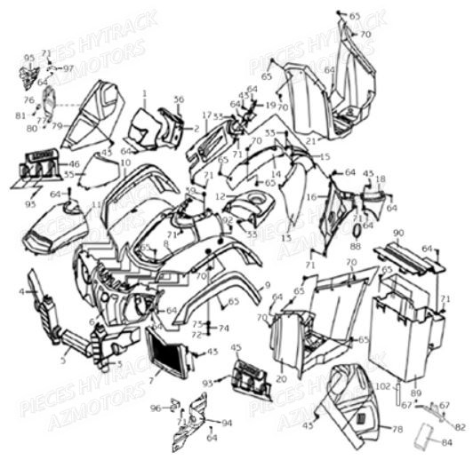 Carrosserie Avant HYTRACK Pièces Quad HY560 4x4