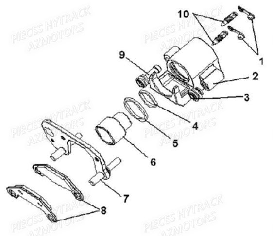 Etrier Arriere Gauche HYTRACK Pièces Quad HY560 4x4