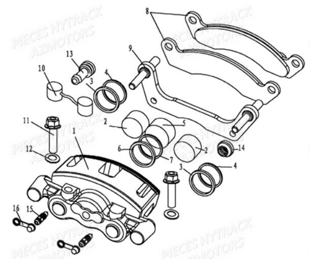 Etrier Avant Droit HYTRACK Pièces Quad HY560 4x4