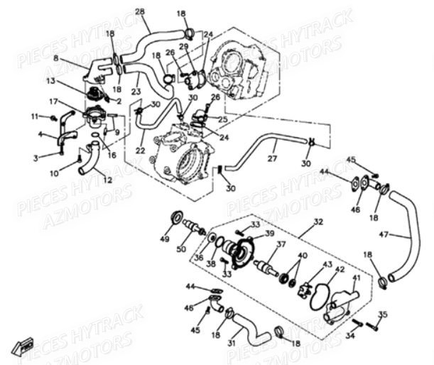 Pompe A Eau HYTRACK Pièces Quad HY560 4x4