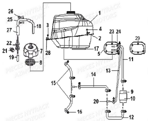 Reservoir HYTRACK Pièces Quad HY560 4x4