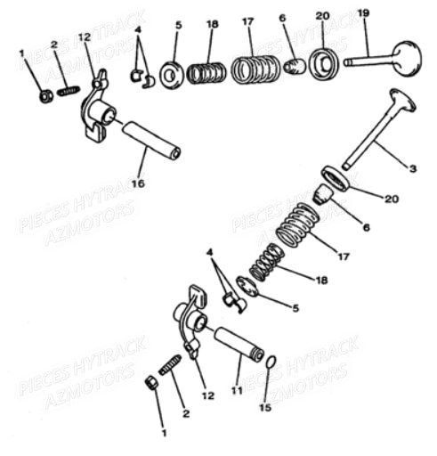Soupapes HYTRACK Pièces Quad HY560 4x4