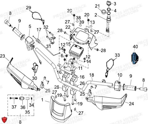 Guidon Compteur HYTRACK Pièces Quad HY570IS