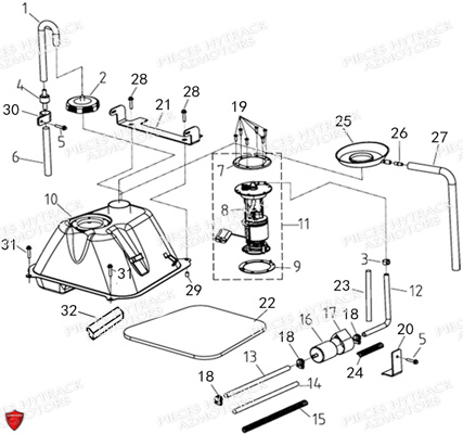 Reservoir Carburant HYTRACK Pièces Quad HY570IS