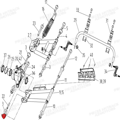 Suspensions Arriere HYTRACK Pièces Quad HY570IS