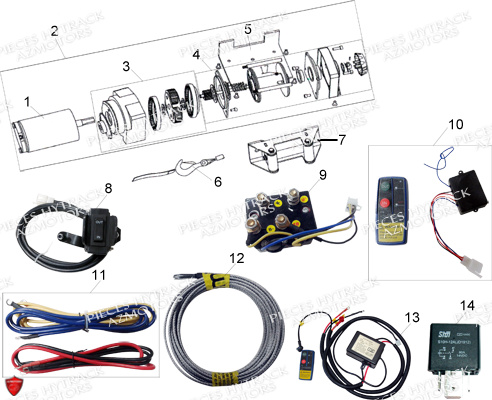 Treuil Option 193 HYTRACK Pièces Quad HY570IS