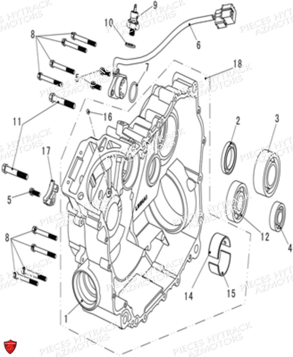 Carter Moteur Droit HYTRACK Pièces Quad HY570IS EPS