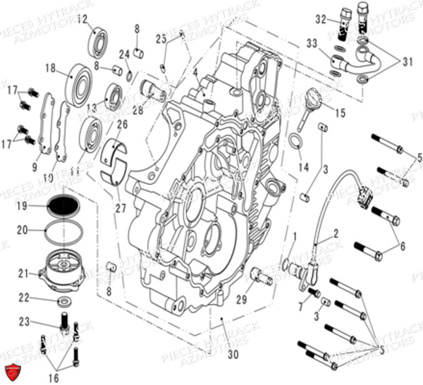 Carter Moteur Gauche HYTRACK Pièces Quad HY570IS EPS