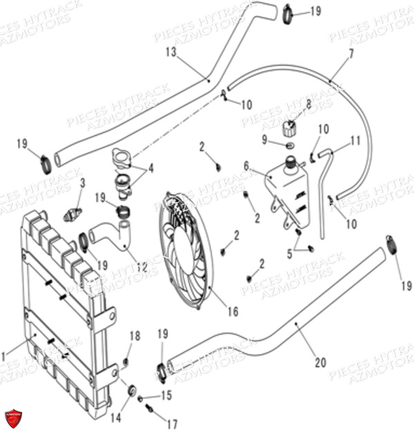 Circuit De Refroidissement HYTRACK Pièces Quad HY570IS EPS