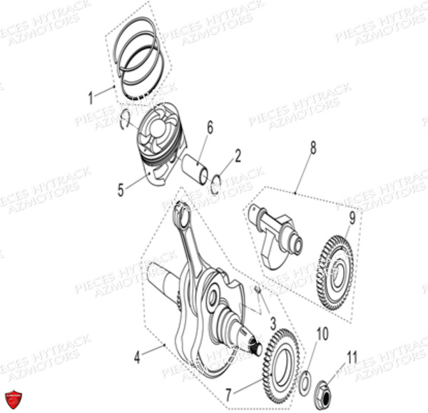 Embiellage Piston HYTRACK Pièces Quad HY570IS EPS