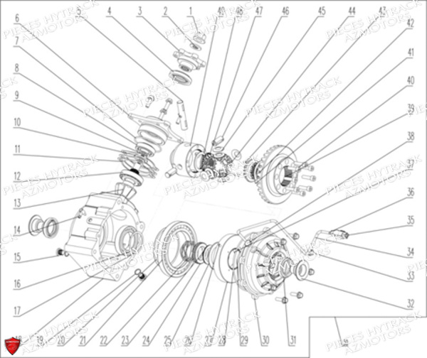 PONT_ARRIERE_DIFFERENTIEL HYTRACK Pièces Quad HY570IS EPS