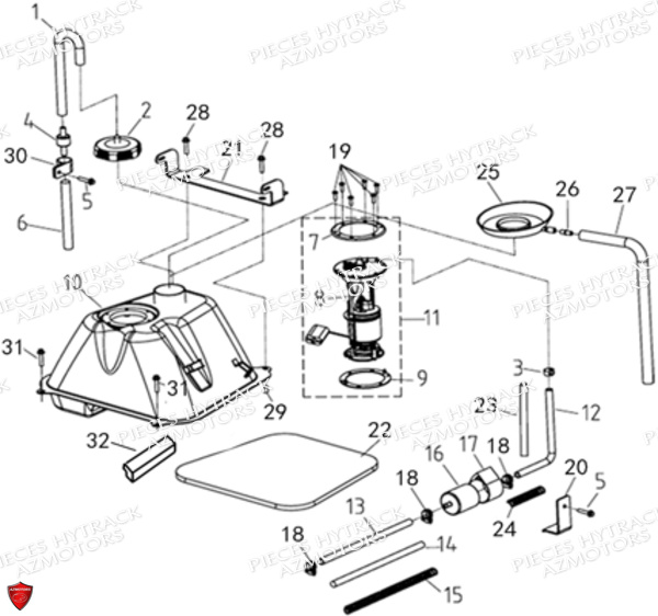 Reservoir Carburant HYTRACK Pièces Quad HY570IS EPS