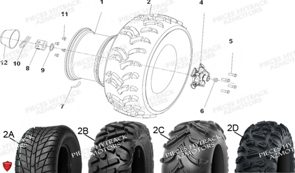 PNEU URIDE P377 25X8-12 4 PLIS MASAI pour ROUES AVANT de HY570IS EPS