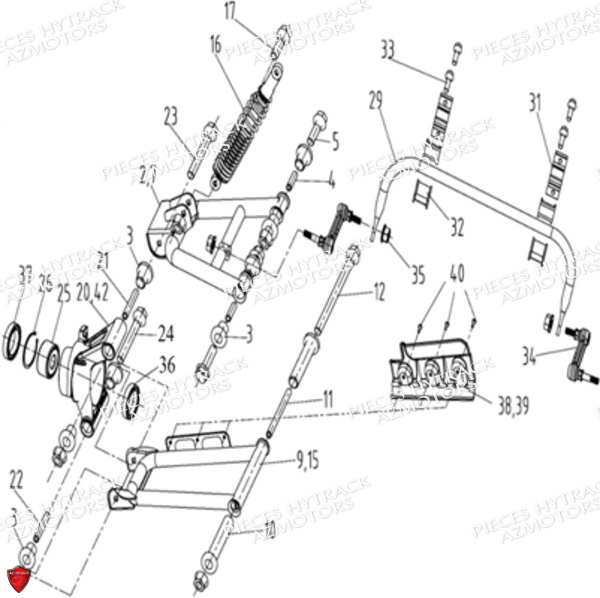 Suspensions Arriere HYTRACK Pièces Quad HY570IS EPS