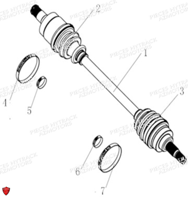 CARDAN ARRIERE DROIT HYTRACK HY570X