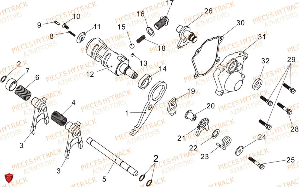 Barillet HYTRACK Pièces Quad HY570 X EPS 2025