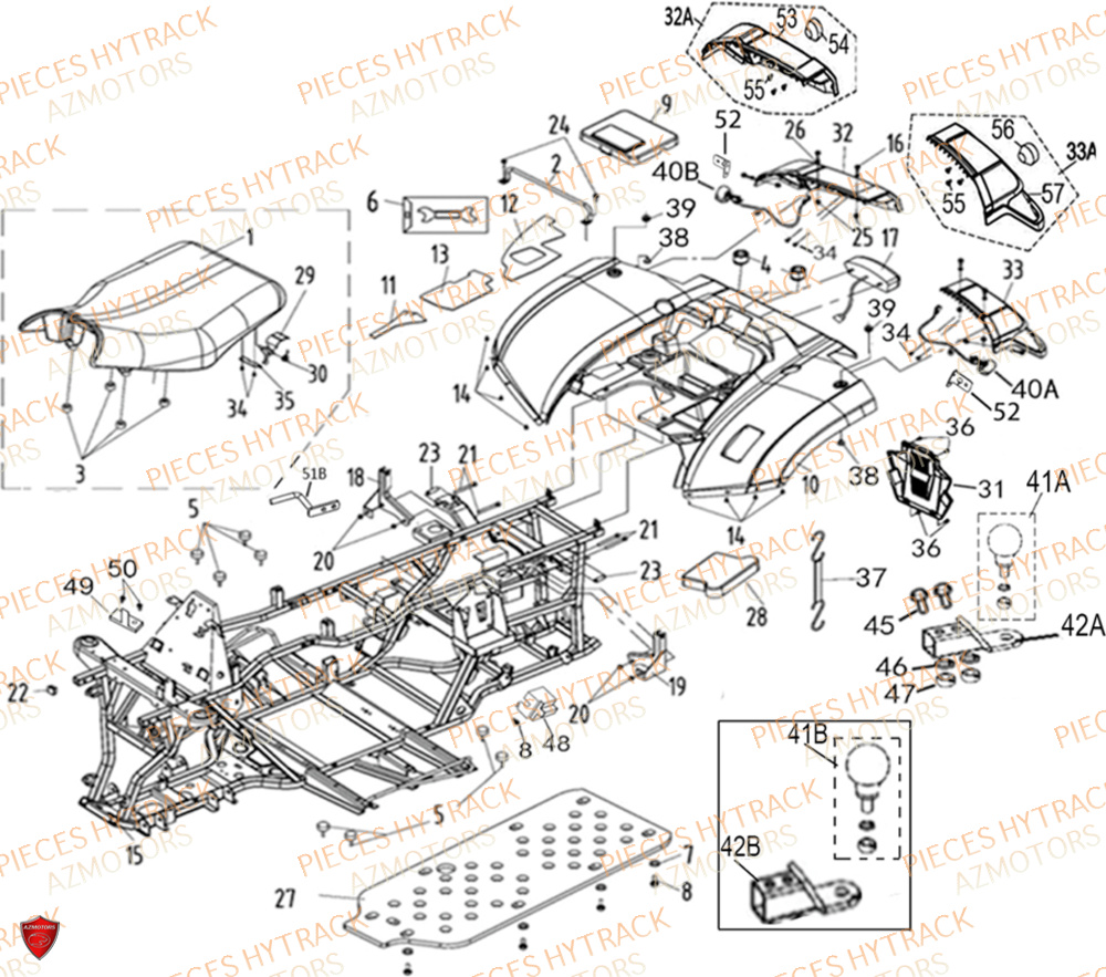 Carrosserie Arriere HYTRACK Pièces Quad HY570 X EPS 2025