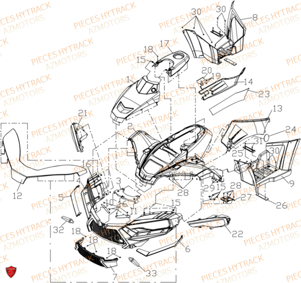 Carrosserie Avant HYTRACK Pièces Quad HY570 X EPS 2025