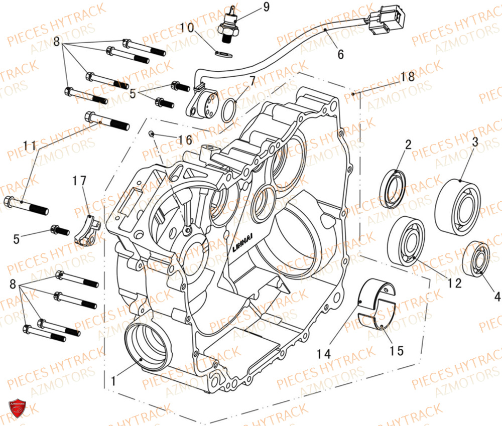 Carter Moteur Droit HYTRACK Pièces Quad HY570 X EPS 2025