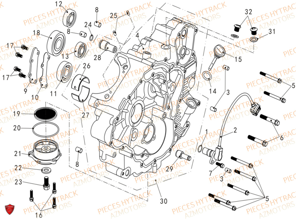 Carter Moteur Gauche HYTRACK Pièces Quad HY570 X EPS 2025