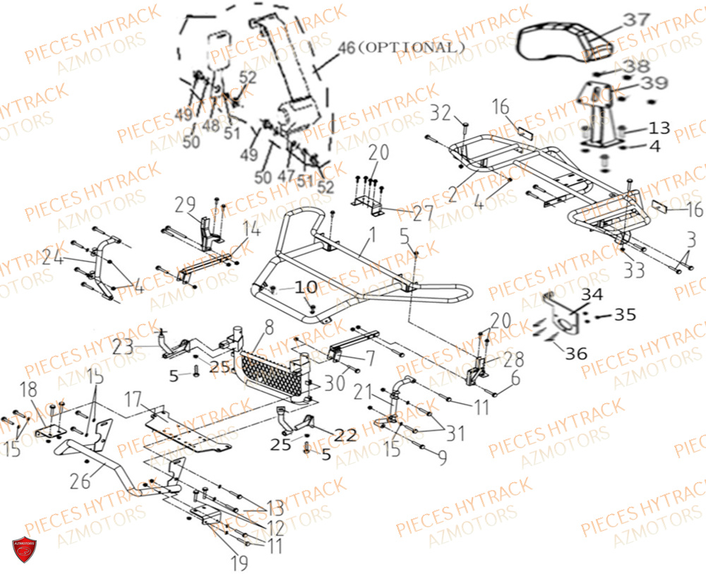 Porte Bagages HYTRACK Pièces Quad HY570 X EPS 2025