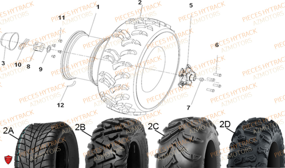 Roues Arriere HYTRACK Pièces Quad HY570 X EPS 2025