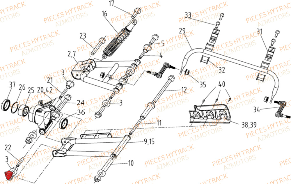 Suspensions Arriere HYTRACK Pièces Quad HY570 X EPS 2025