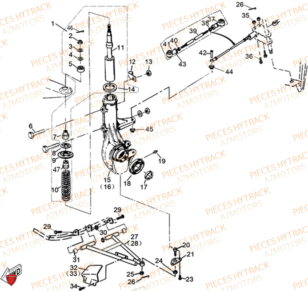 Suspensions Avant HYTRACK Pièces Quad HY570 X EPS 2025
