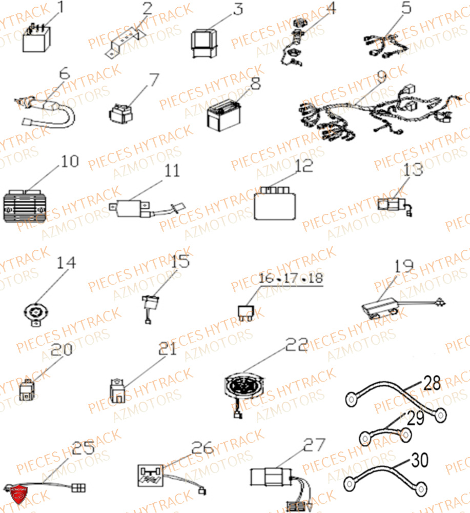 Systeme Electrique HYTRACK Pièces Quad HY570 X EPS 2025